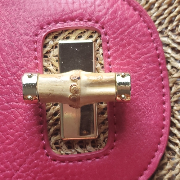 Olivia and Joy Janice Shoulder Bag Tan Straw/Fushcia - Picture 11 of 11